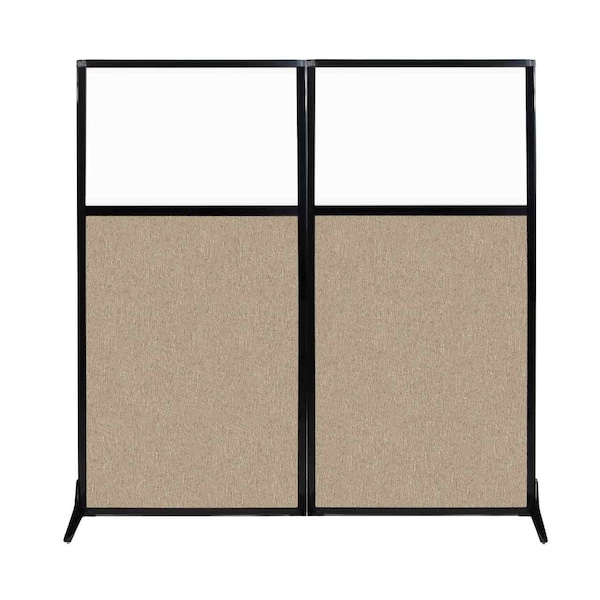 Work Station Screen 66" x 70" Rye Fabric With Clear Window